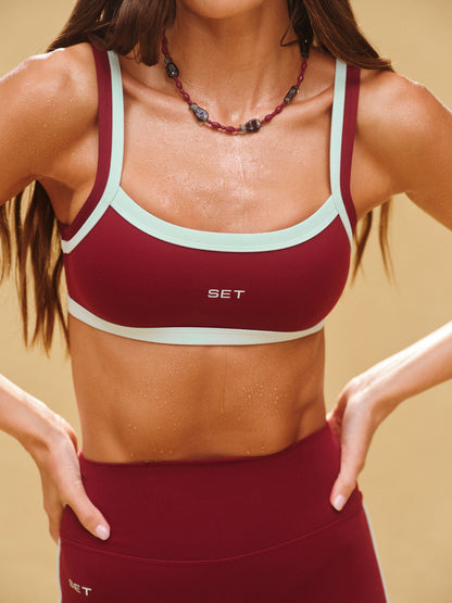 SPORTBODY® SPORTY CONTRAST DOUBLE STRAP BRA - VISTA | SET ACTIVE Best Seller