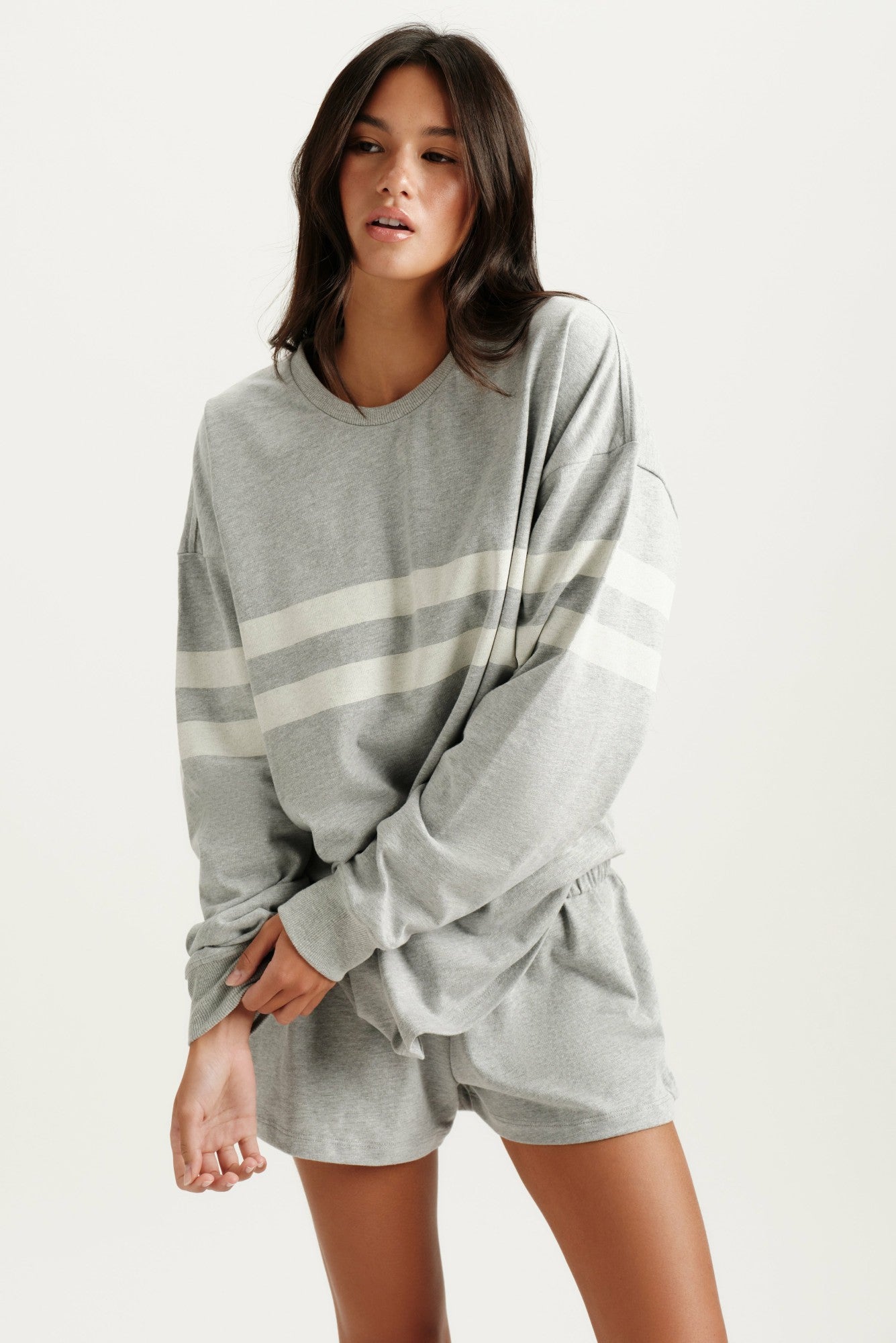 HEAVY COTTON EASY STRIPE LONG SLEEVE - WORN | SET ACTIVE Exclusive