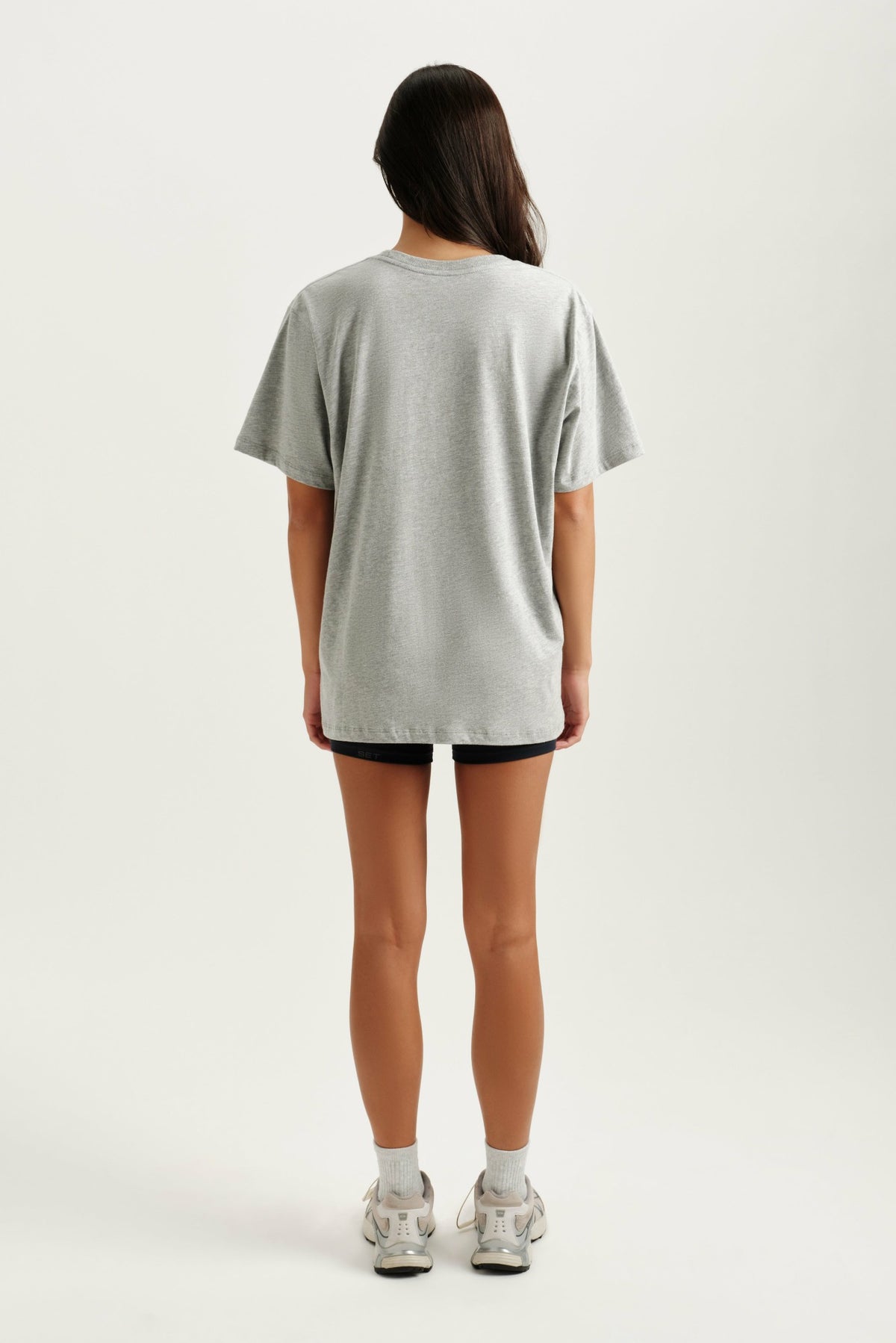 CLASSIC COTTON DAILY BOYFRIEND TEE - FOG HEATHER GREY | SET ACTIVE Featured