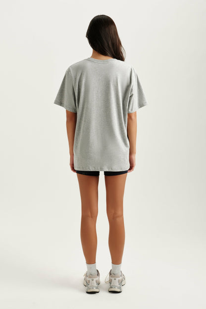 CLASSIC COTTON DAILY BOYFRIEND TEE - FOG HEATHER GREY | SET ACTIVE Featured