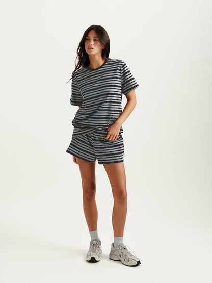 HEAVY COTTON EASY STRIPE SHORTS - WASHED | SET ACTIVE Recommended