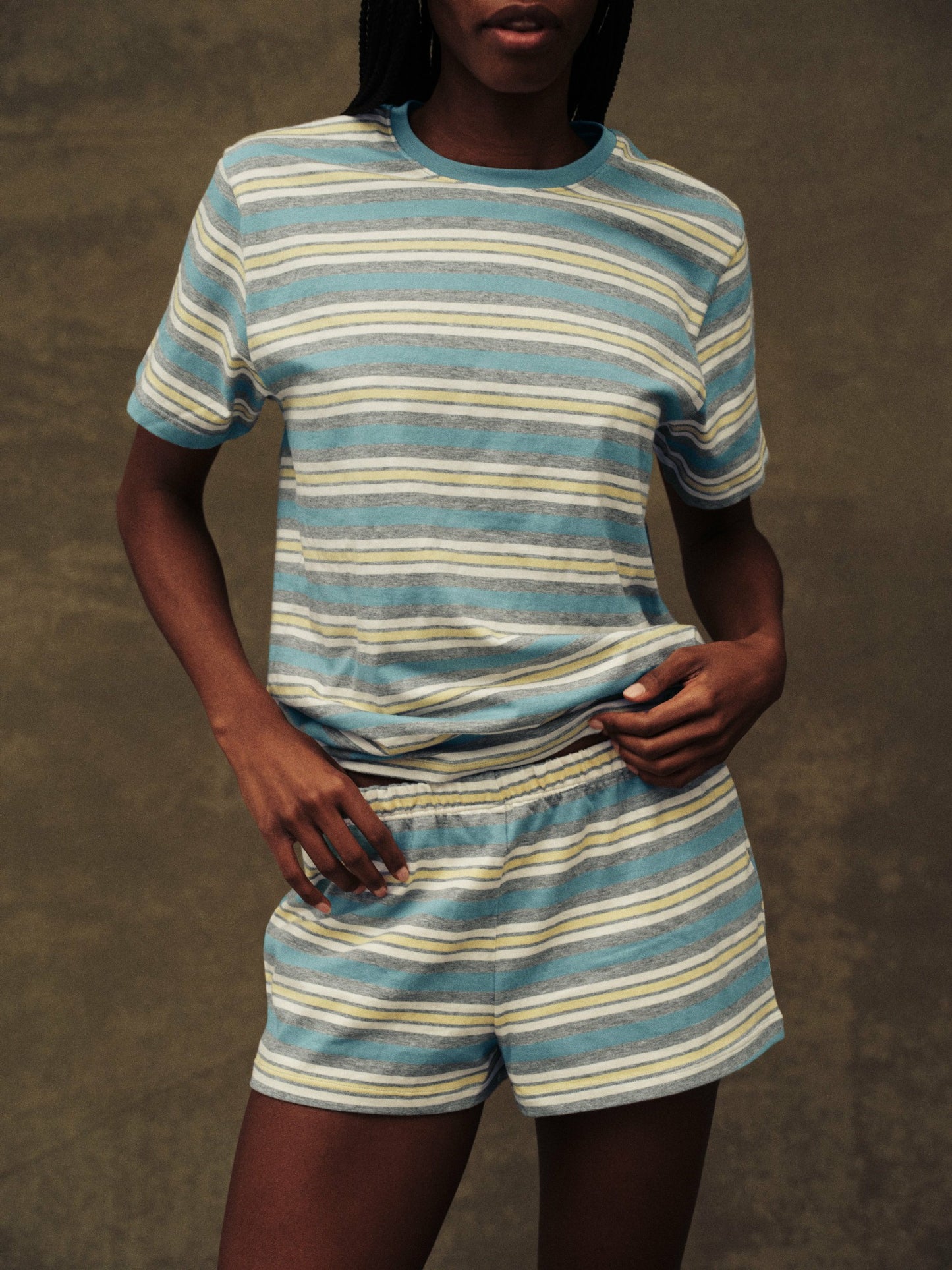 HEAVY COTTON EASY STRIPE SHORTS - CASSETTE | SET ACTIVE Classic