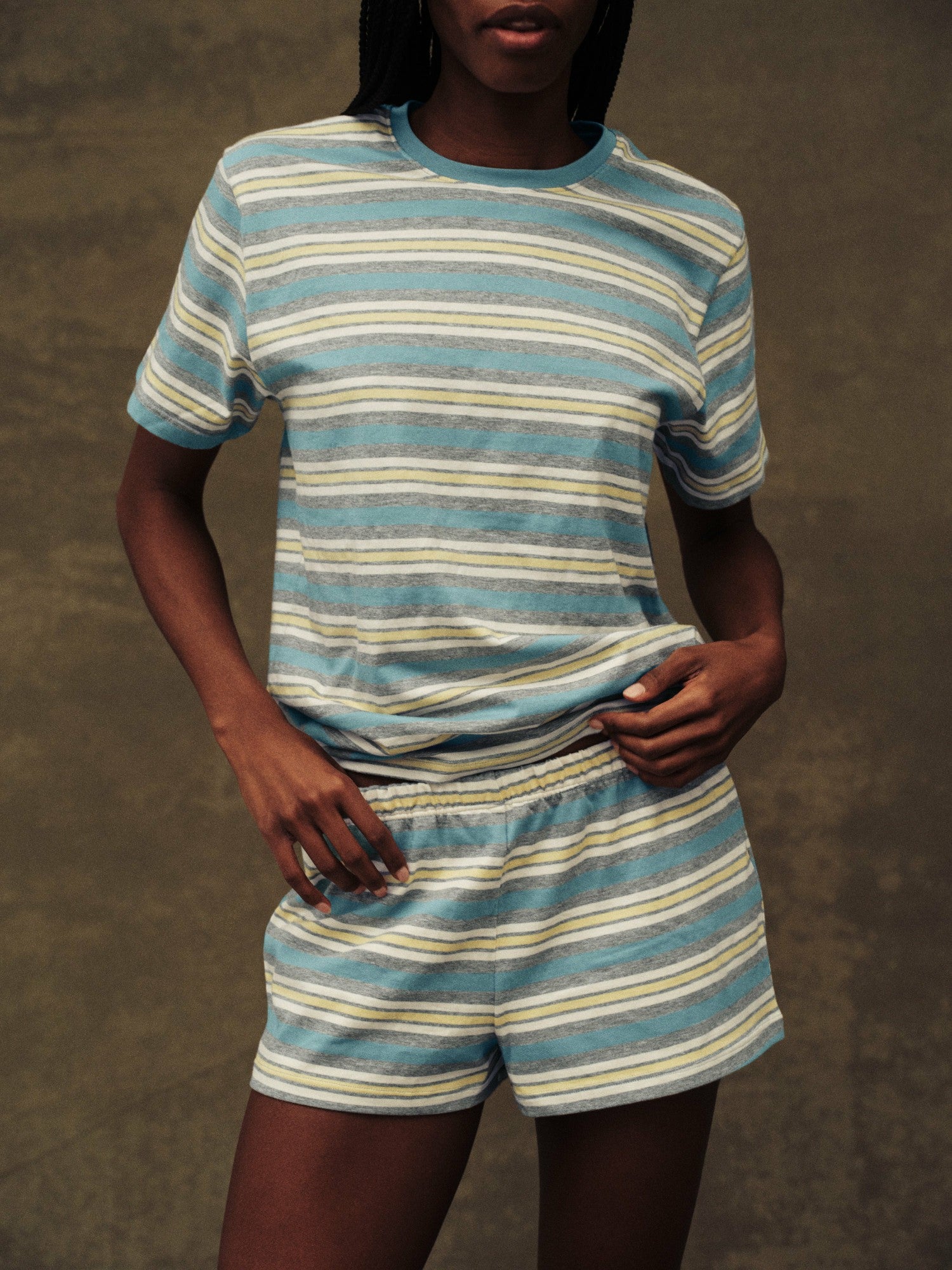 HEAVY COTTON EASY STRIPE SHORTS - CASSETTE | SET ACTIVE Classic