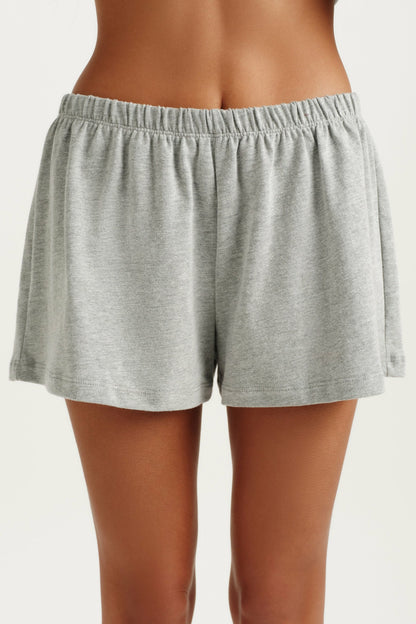 HEAVY COTTON EASY SHORTS - FOG HEATHER GREY | SET ACTIVE Featured