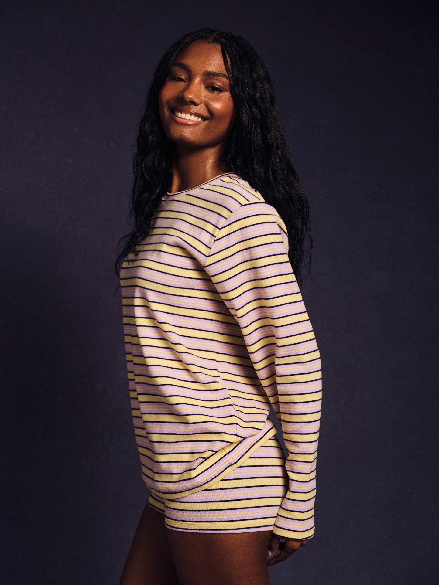 STRIPE JERSEY STRIPE OVERSIZED LONG SLEEVE - STREAMER | SET ACTIVE Trending
