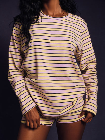 STRIPE JERSEY STRIPE OVERSIZED LONG SLEEVE - STREAMER | SET ACTIVE Trending