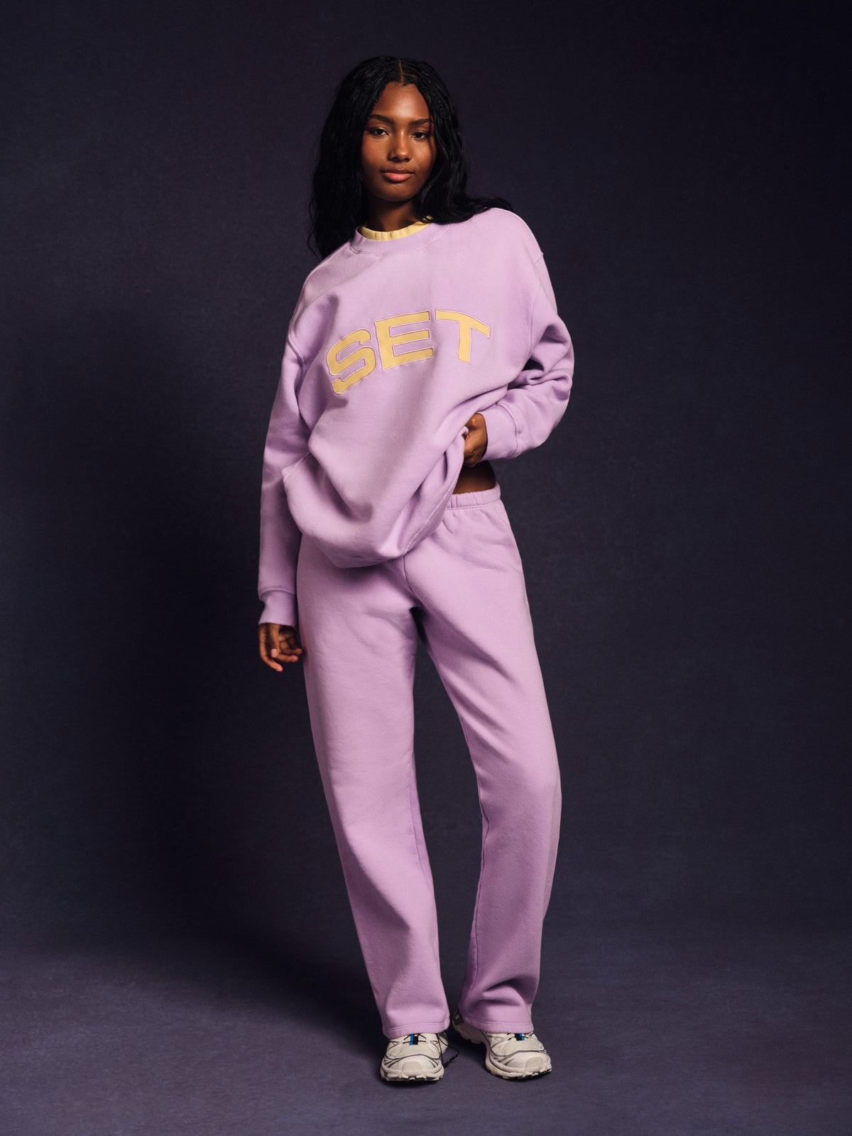 MIDWEIGHT SWEATS STAPLE SET LAYERED CREWNECK - BUTTERCREAM | SET ACTIVE Recommended