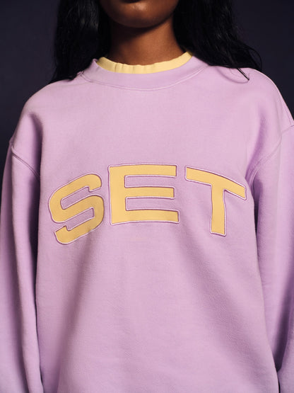 MIDWEIGHT SWEATS STAPLE SET LAYERED CREWNECK - BUTTERCREAM | SET ACTIVE Recommended