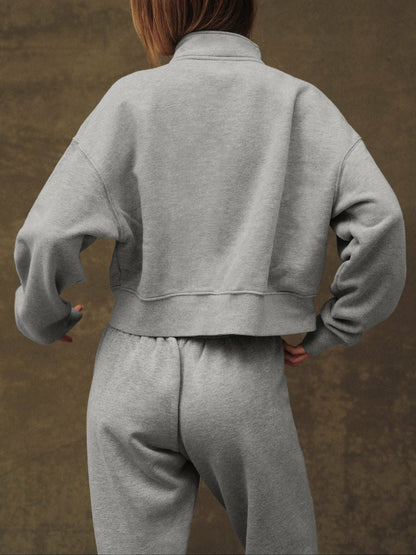 MIDWEIGHT SWEATS STAPLE STRAIGHT LEG SWEATPANTS - FOG HEATHER GREY | SET ACTIVE Signature