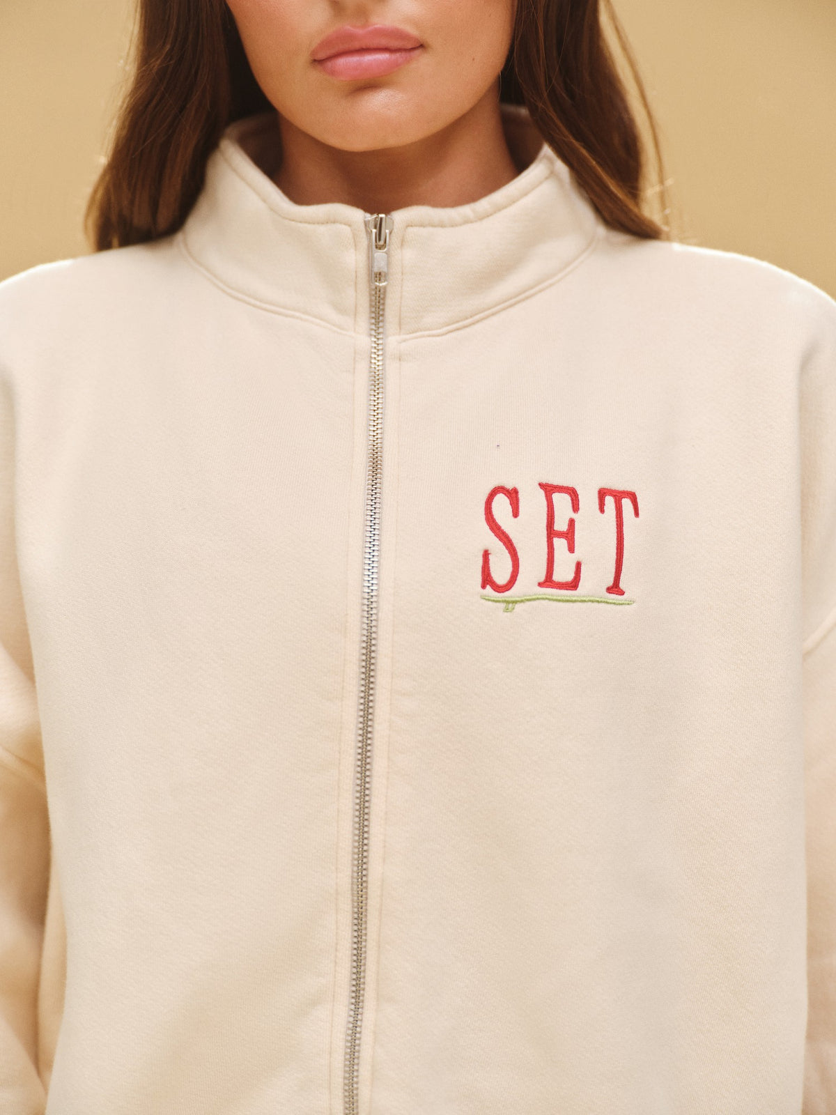 MIDWEIGHT SWEATS STAPLE SET RESORT FUNNEL ZIP - HIBISCUS | SET ACTIVE Recommended