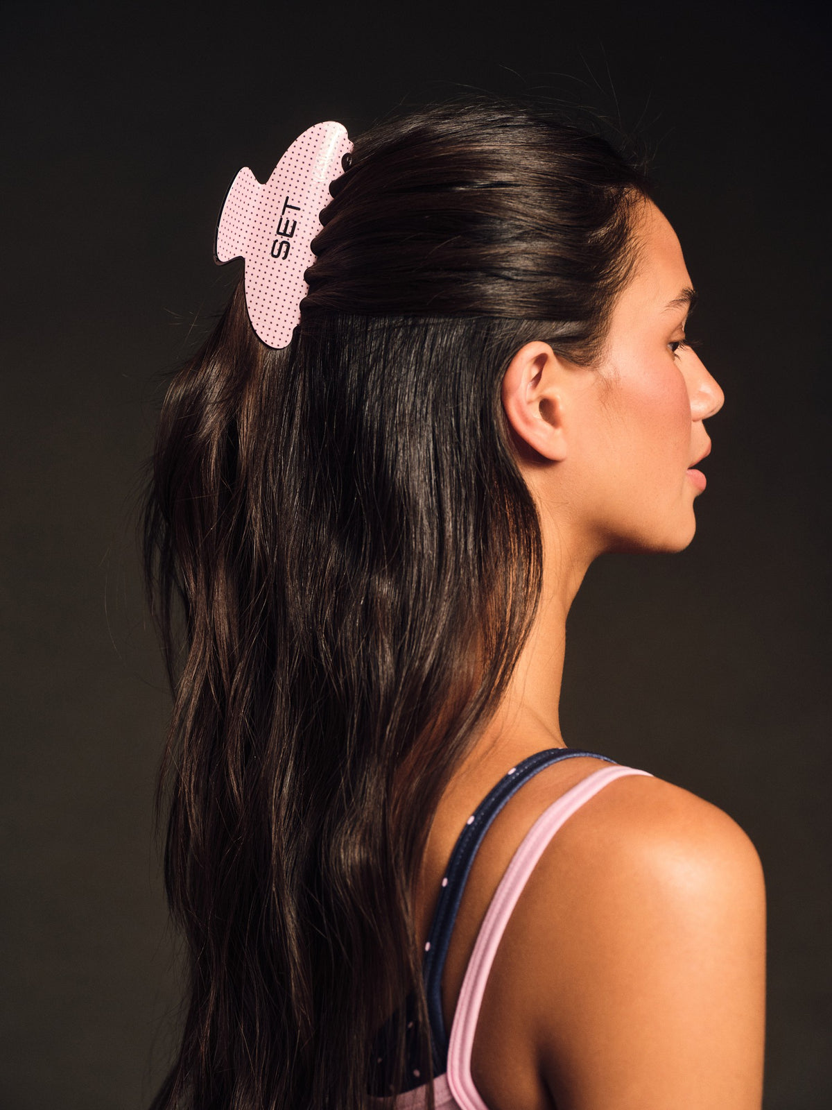 SET POLKA DOT CLAW CLIP - PINK CONFETTI | SET ACTIVE Best Seller