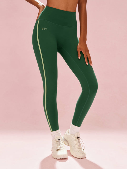 SPORTBODY® SPORTY STRIPE LEGGINGS - LAWN | SET ACTIVE Trending