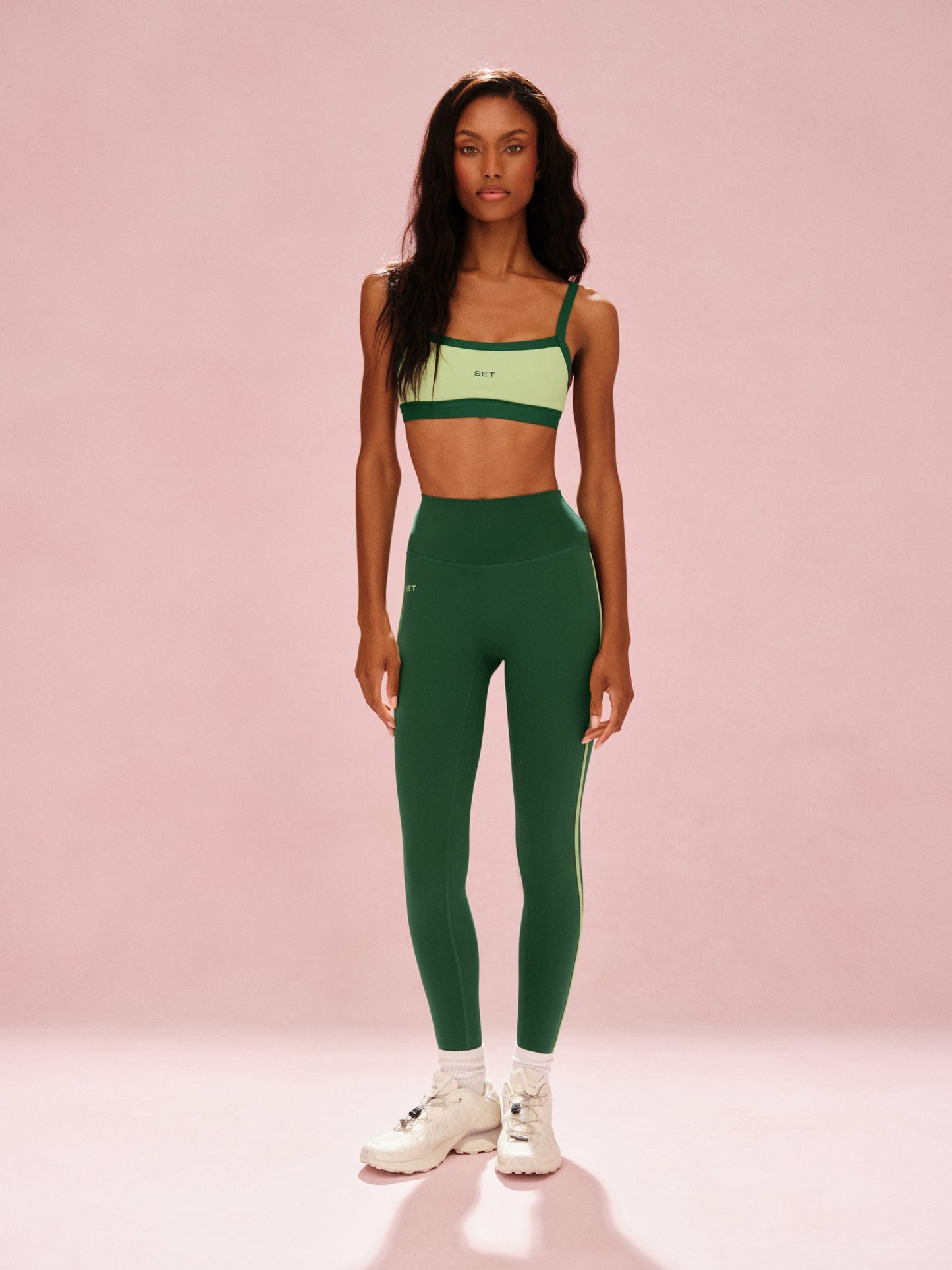 SPORTBODY® SPORTY STRIPE LEGGINGS - LAWN | SET ACTIVE Trending