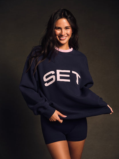 MIDWEIGHT SWEATS STAPLE SET LAYERED CREWNECK - CONFETTI | SET ACTIVE Best Seller