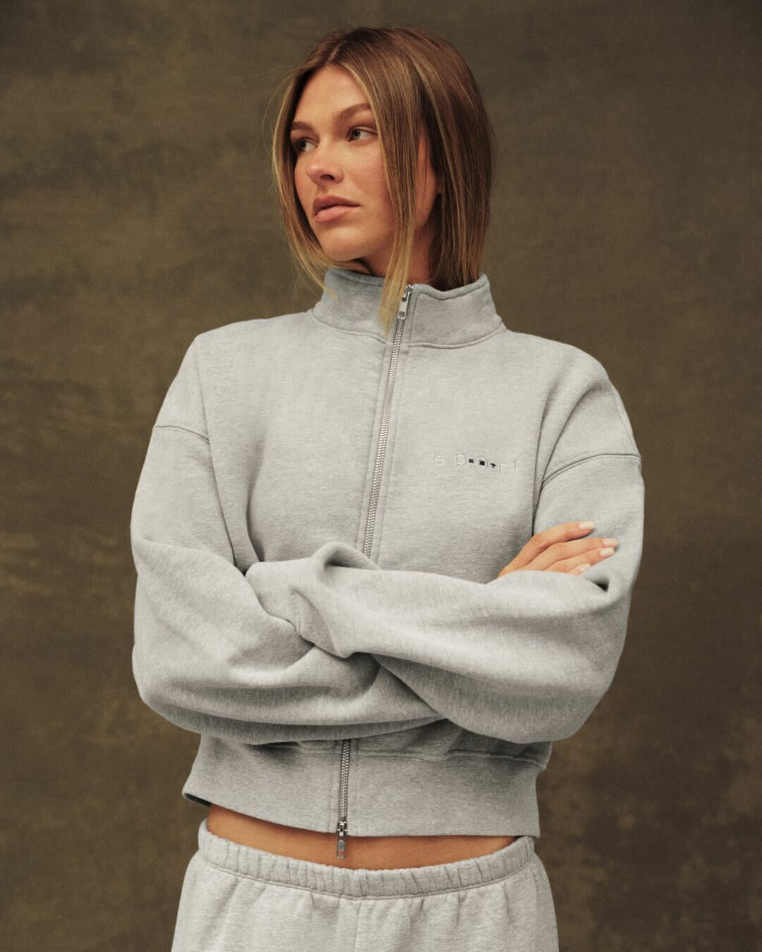 MIDWEIGHT SWEATS STAPLE SET FUNNEL ZIP - FOG HEATHER GREY | SET ACTIVE Featured